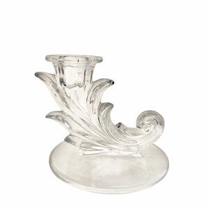 Vintage Fostoria Baroque 4” Candle Holder Crystal Clear Glass
